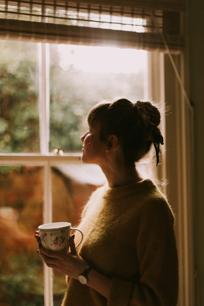 A calm, reflective moment of rebuilding self-trust